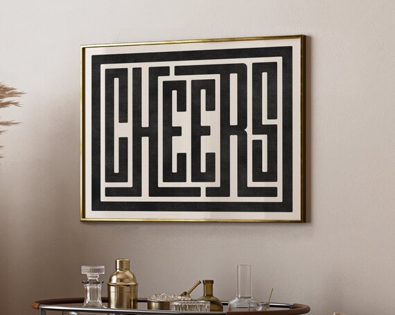 Cheers Minimalist Modern Cocktail Art Print