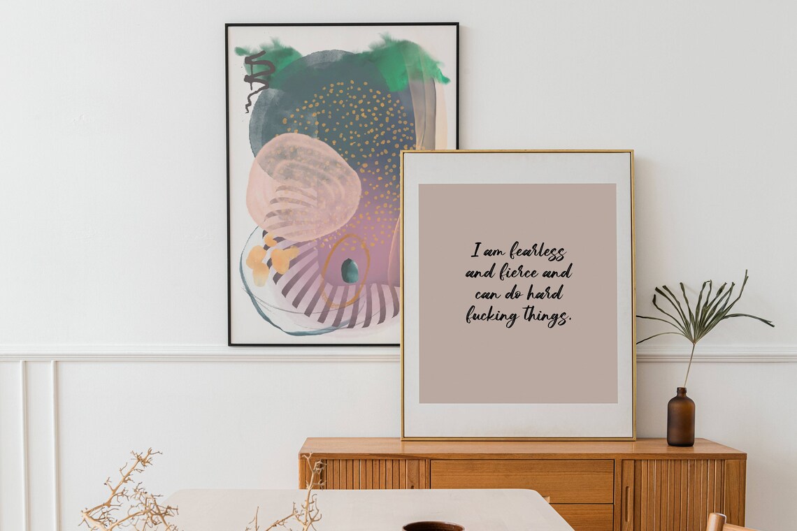 Fearless and Fierce Manifestation Quote Art Print - Image 3