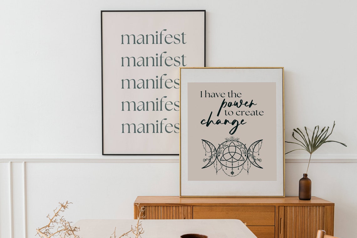 Power to Create Change Triple Moon Triquetra Witchy Spiritual Poster - Image 2