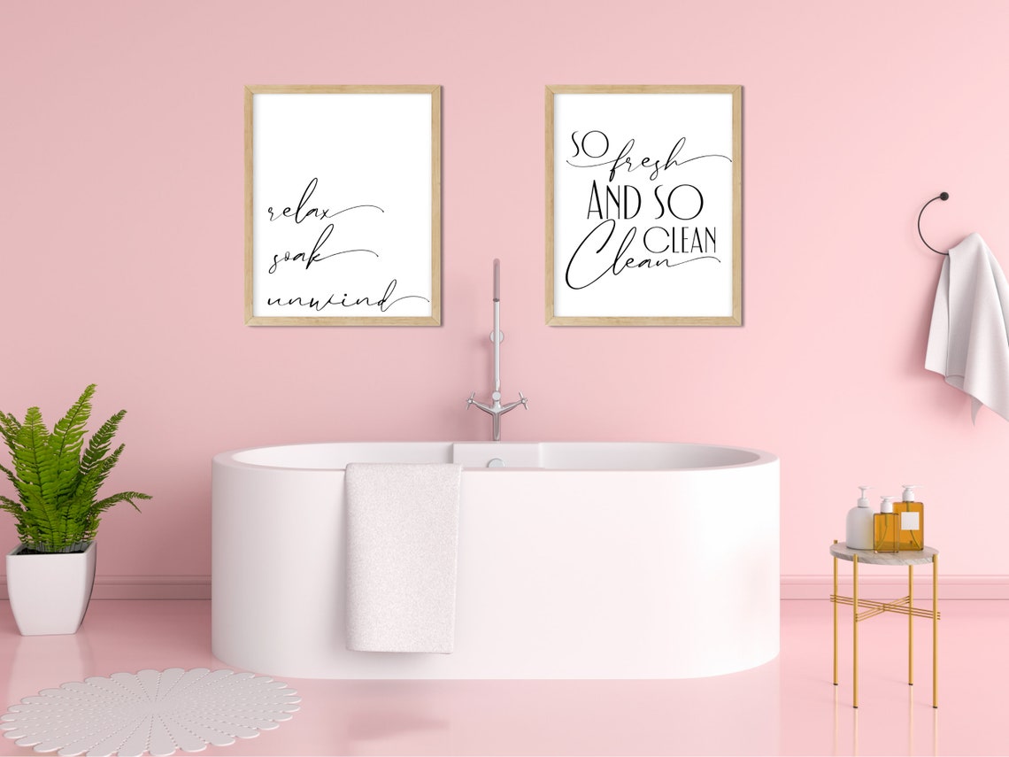 Relax Soak Unwind Calligraphy Script Spa Bathroom Wall Poster - Image 2