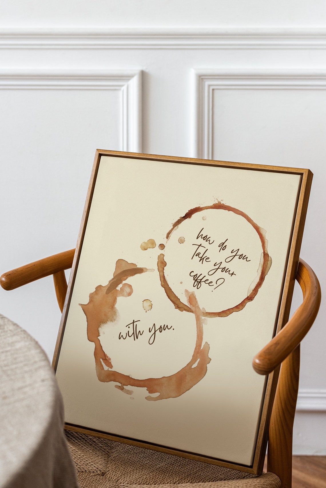How Do You Take Your Coffee Watercolor Coffee Ring Kitchen Wall Art - Image 2