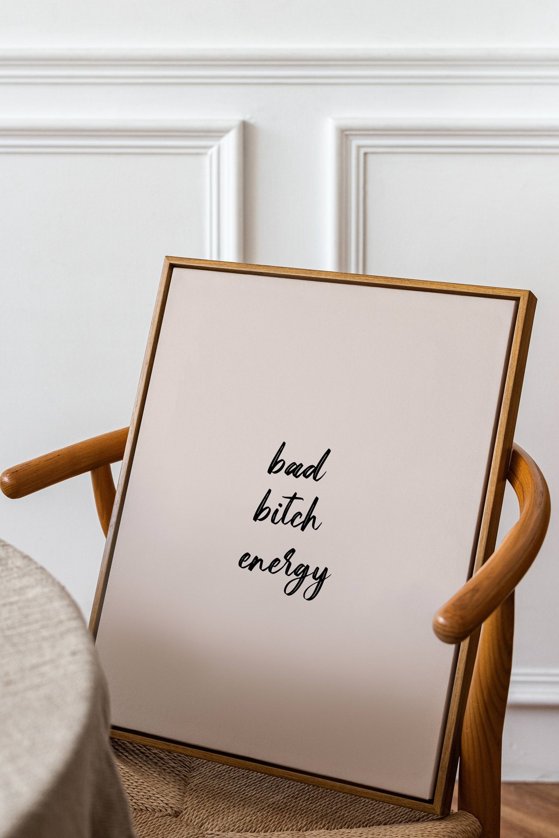 Bad Bitch Energy Script Minimalist Feminist Quote Wall Poster - Image 2
