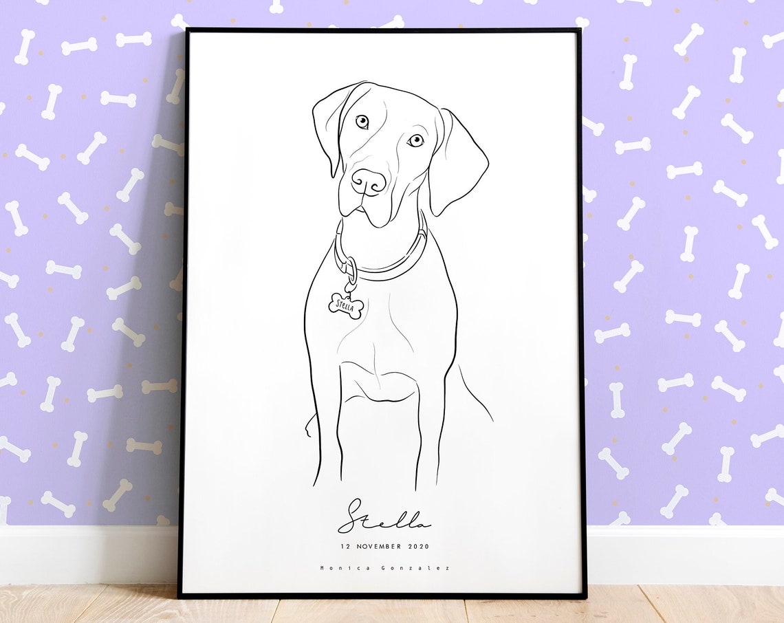Sleeping Cat Stretched Out Minimalist Line Art Pet Portrait Poster - Image 8
