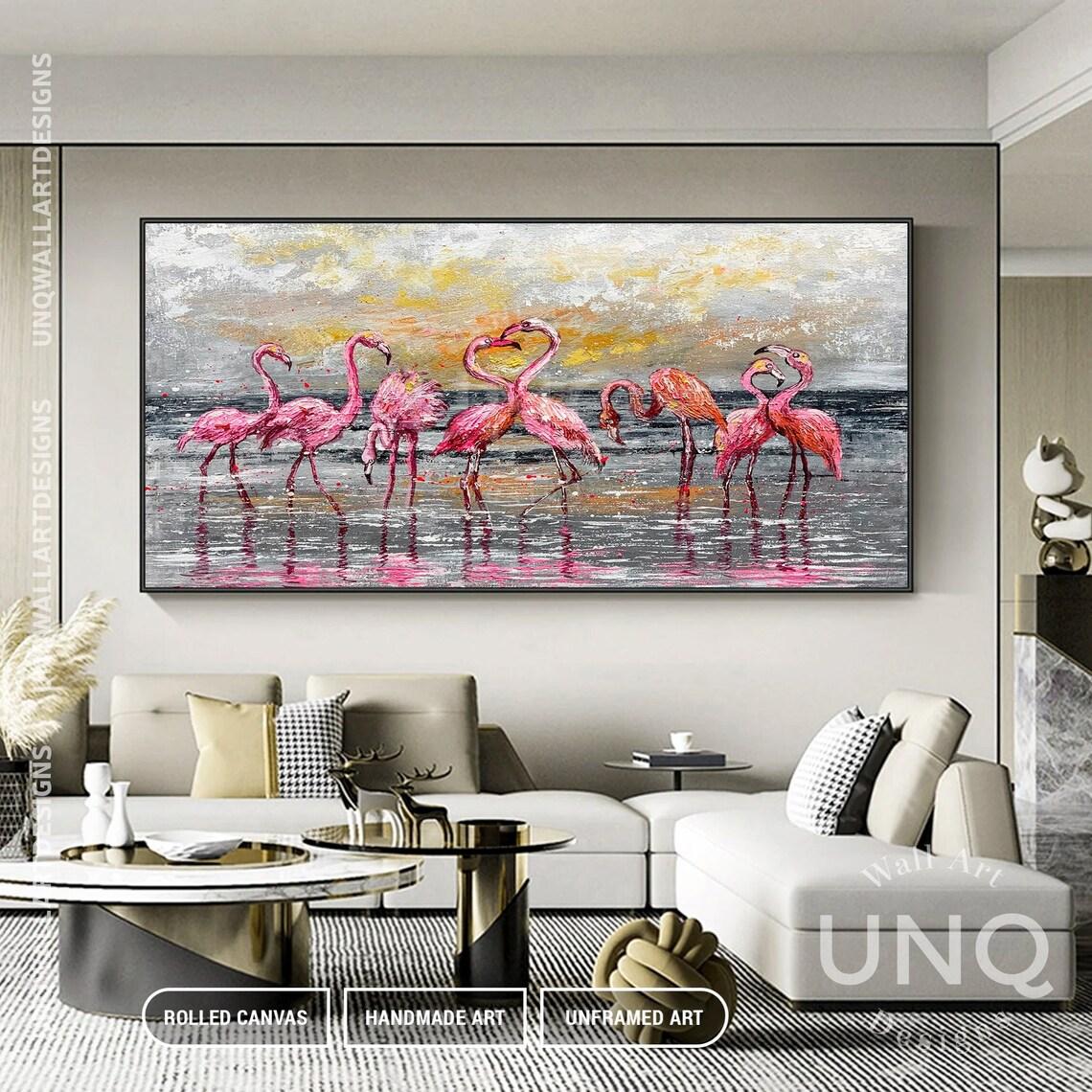 Abstract Flamingo Art Print for Living Room Decor - Image 3