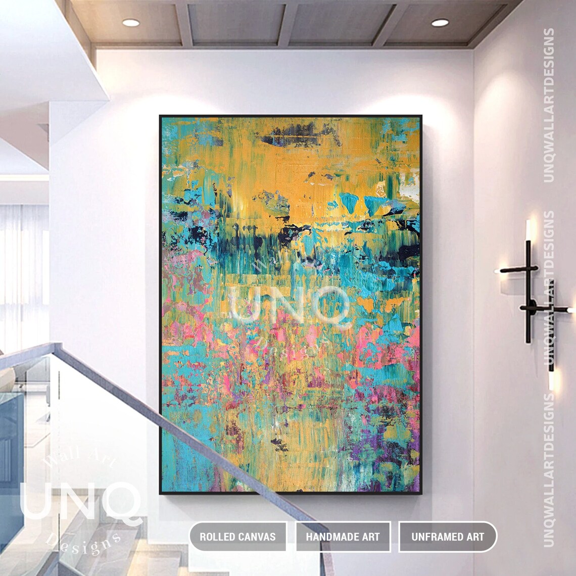 Blue Textured Oil Painting, Modern Boho Art Print - Image 7