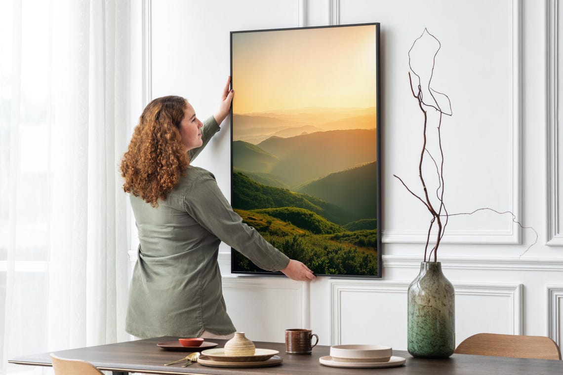 Golden Sunrise Rolling Green Mountain Ridges Layered Hills Poster - Image 5