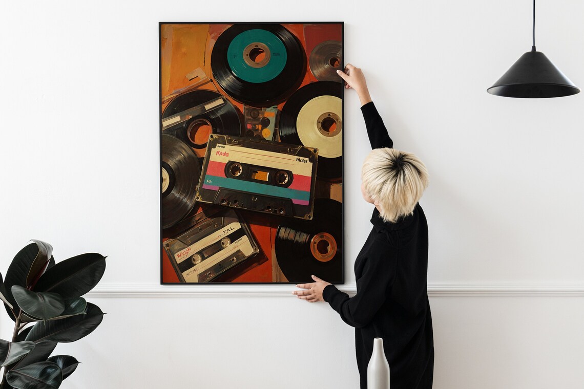 Vintage Record Eclectic Music Room Art Print - Image 2