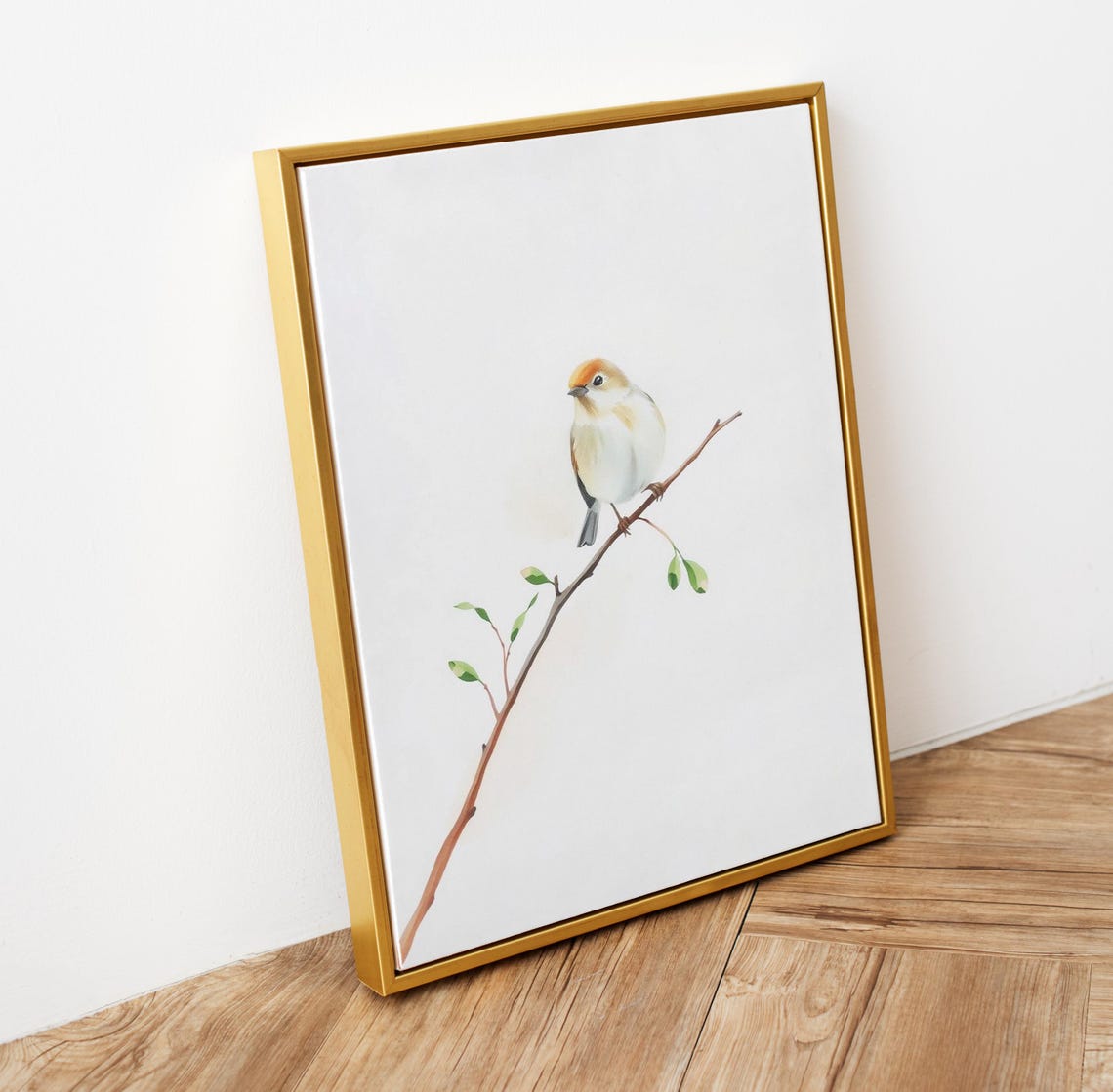 Tiny Bird On Branch Minimalist Watercolor Nature Sketch Wall Art Print - Image 5