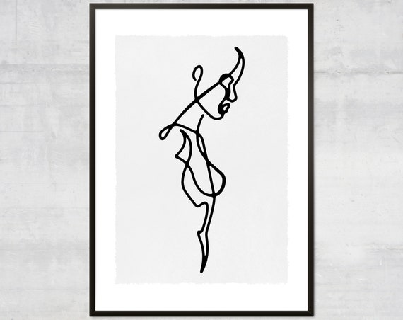 Line Art Wall Prints Woman Minimalist Boho Decor Spring Female Body Print
