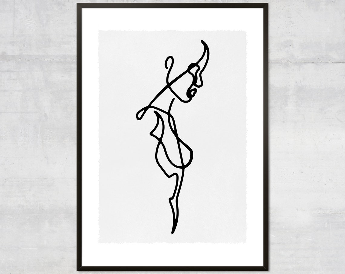 Minimalist Single Line Woman Figure Black And White Art Poster