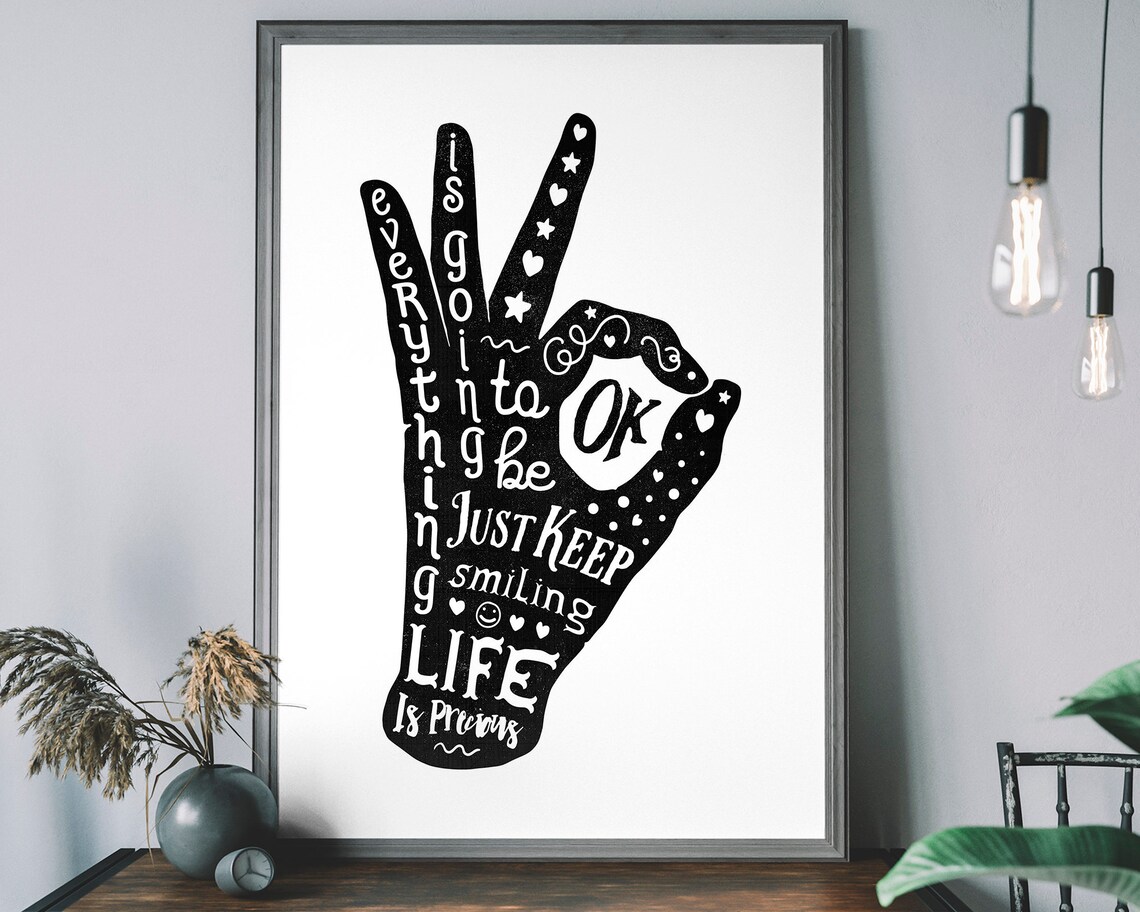 Keep Smiling Inspirational Quote Art Print