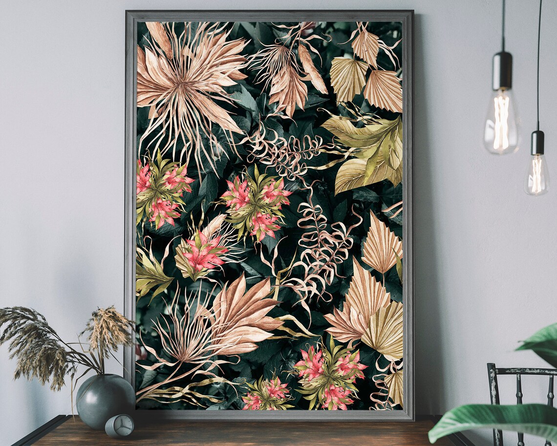 Floral Pattern Print, Maximalist Botanical Art Print