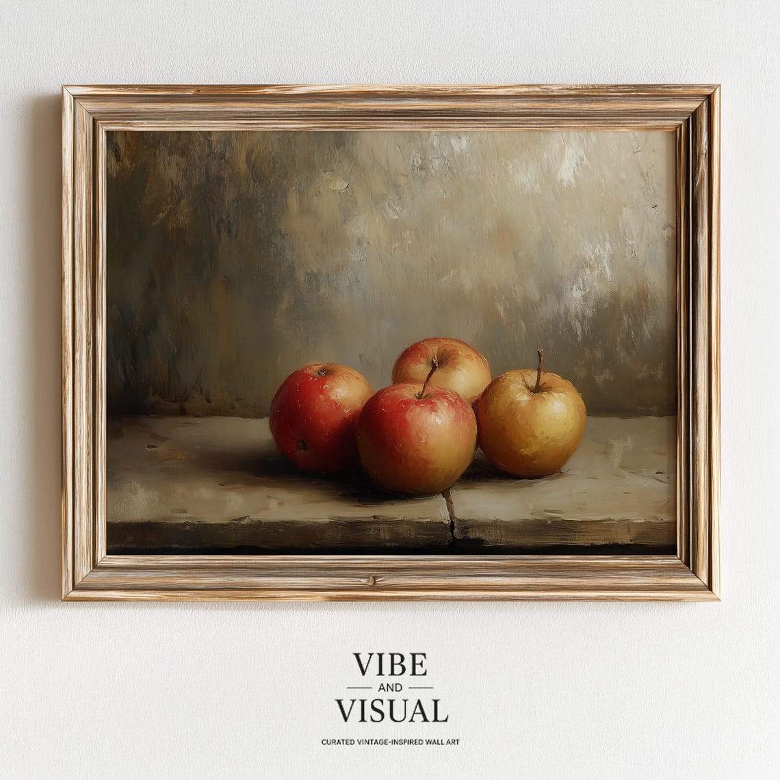 Rustic Apples Still Life Vintage Kitchen Moody Fruit Wall Art
