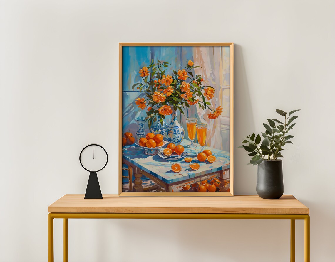 Orange Spread Print For Kitchen Abstract Painting Vibrant Vivid Color Kitchen Poster Matisse Styled Artwork - Image 2