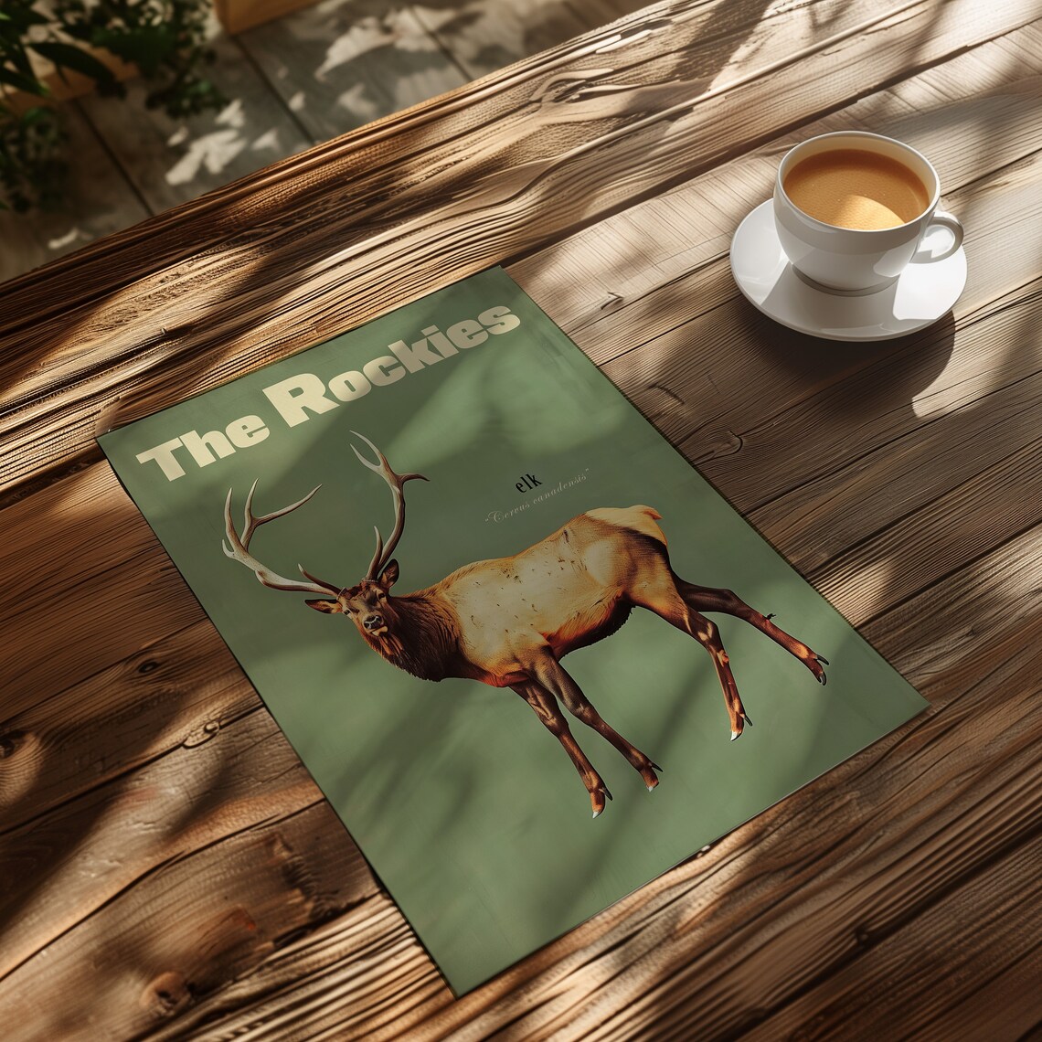 Vintage Elk Travel Poster, Retro Rocky Mountains - Image 2