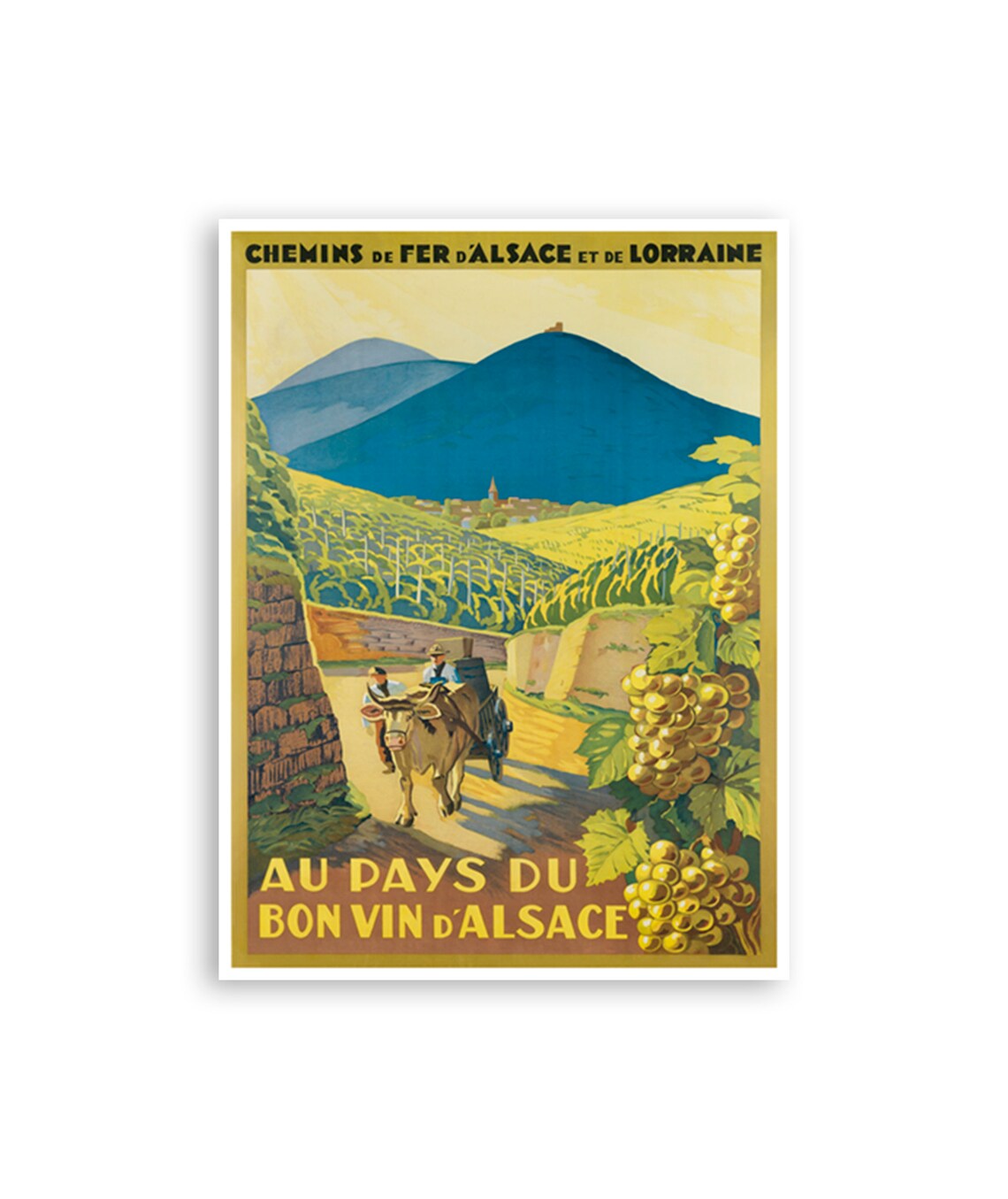 French Wines Alsace Vintage Travel Poster