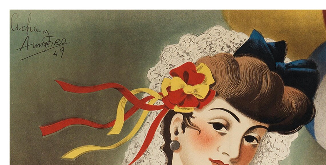 Pamplona San Fermin 1949 Festival Spanish Fiesta Vintage Poster - Image 2
