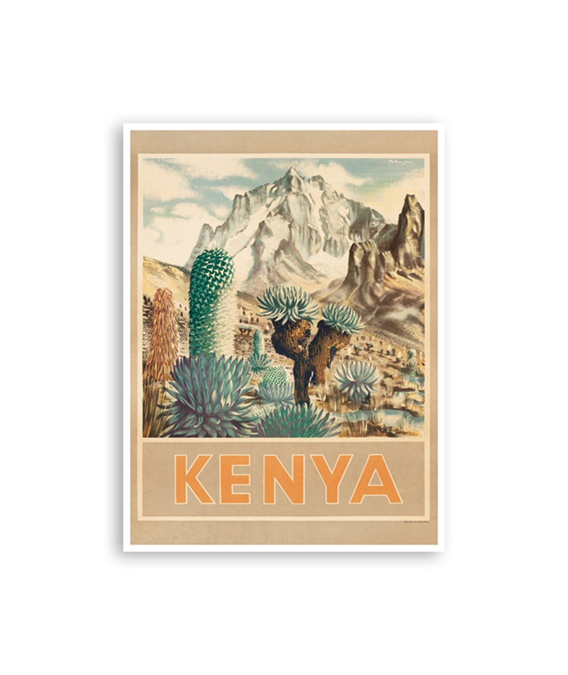 Kenya Africa Travel Poster, Cultural Wall Art