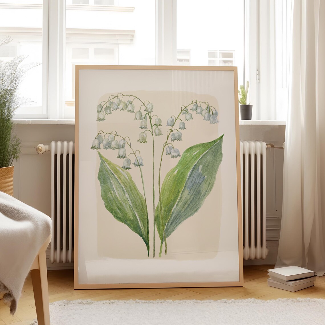 Lily of the Valley White Bells Vintage Garden Botanical Art Print - Image 5