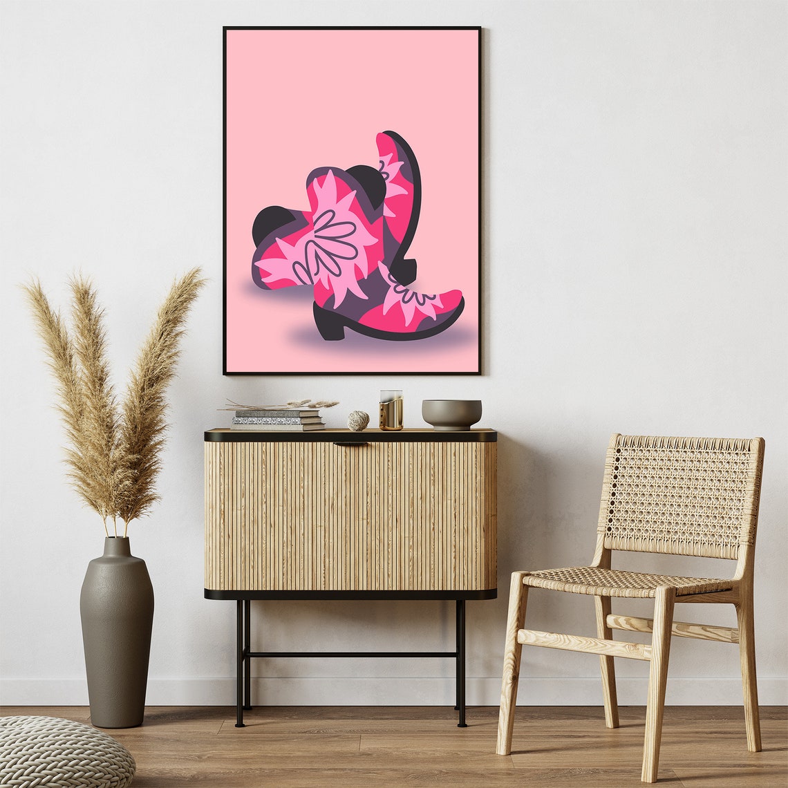 Western Cowgirl Boot Wall Art Instant Coastal Cowgirl Teen Cowgirl Bedroom Dcor Preppy Dorm Room Pink Preppy Tween Wall Art West01 - Image 8