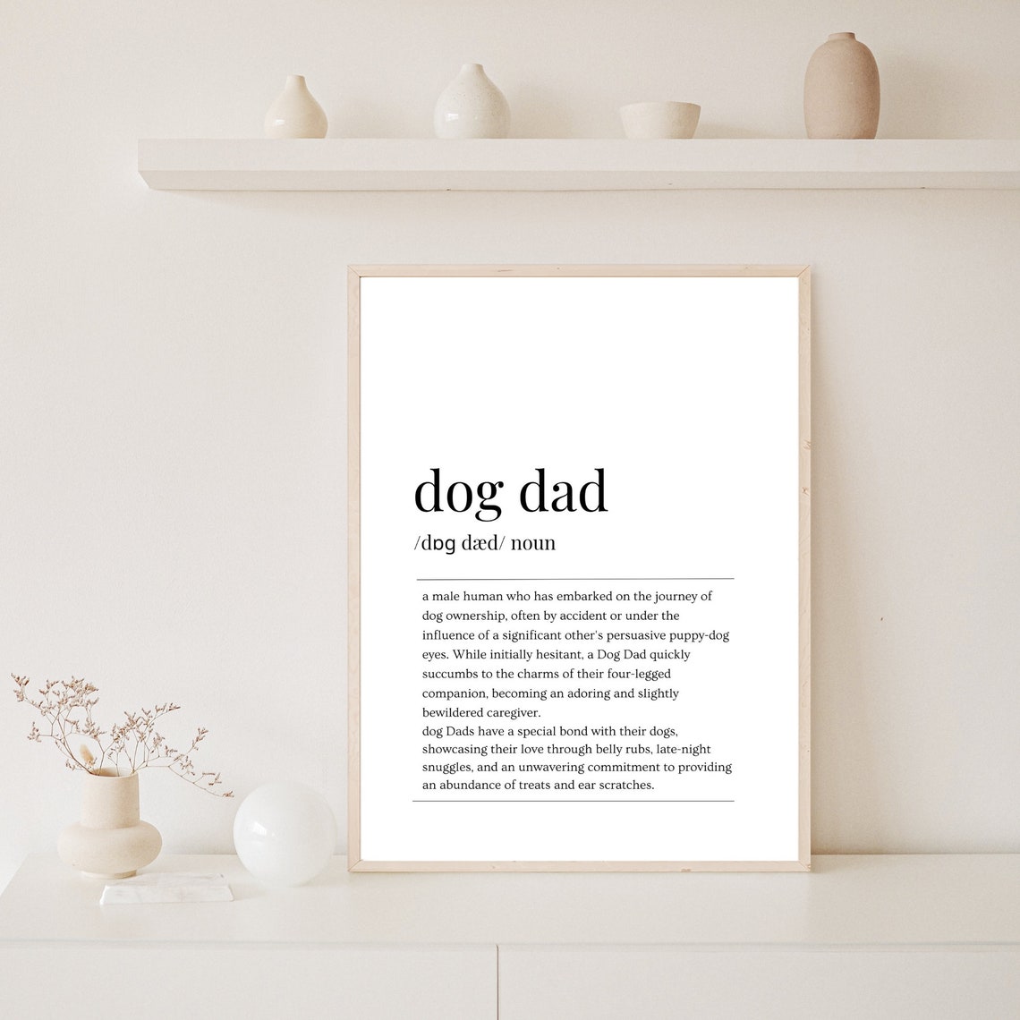 Dog Dad Definition Funny Fathers Gift For Dog Dads Art Poster - Image 8