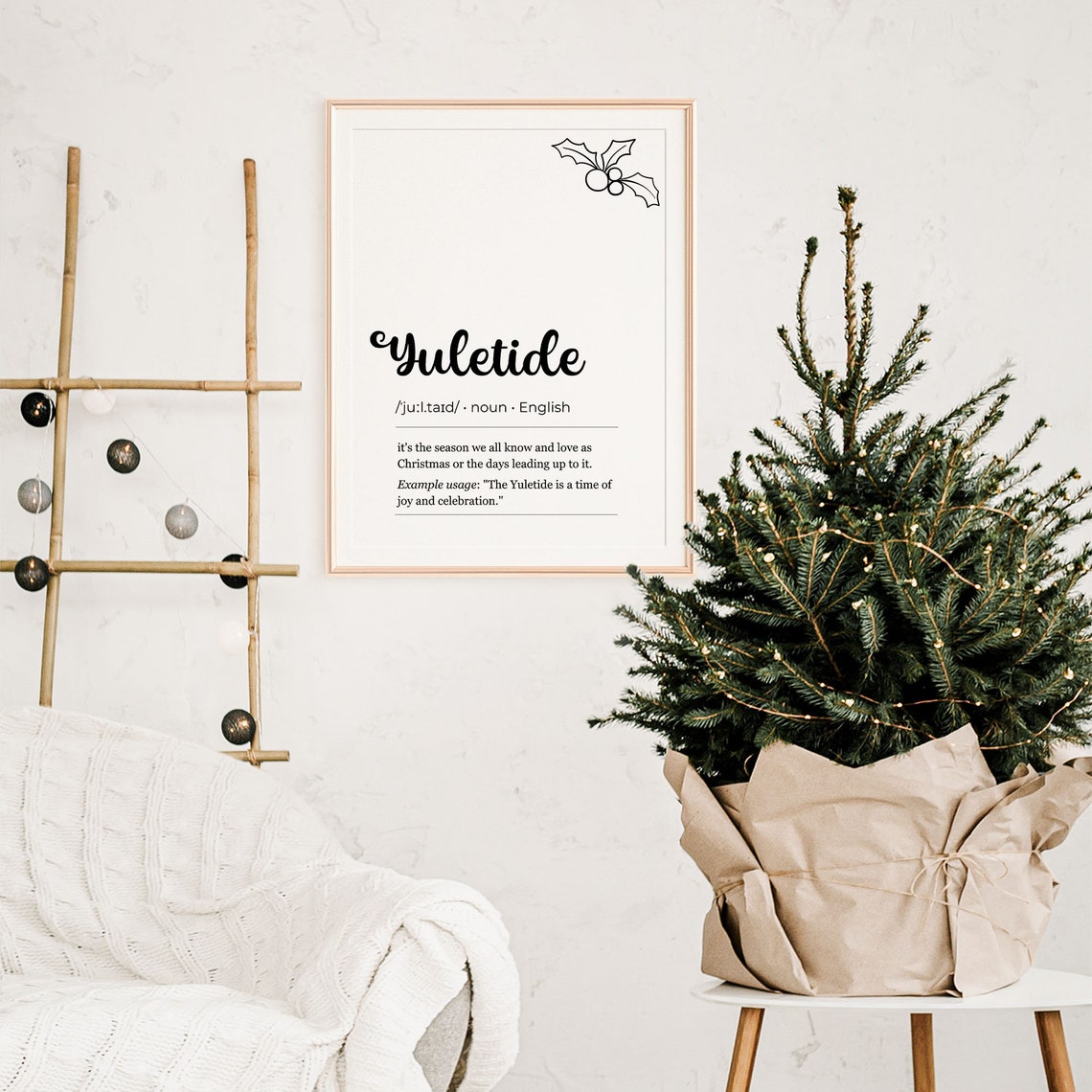 Yuletide Definition Holly Typography Holiday Decor Wall Poster - Image 5