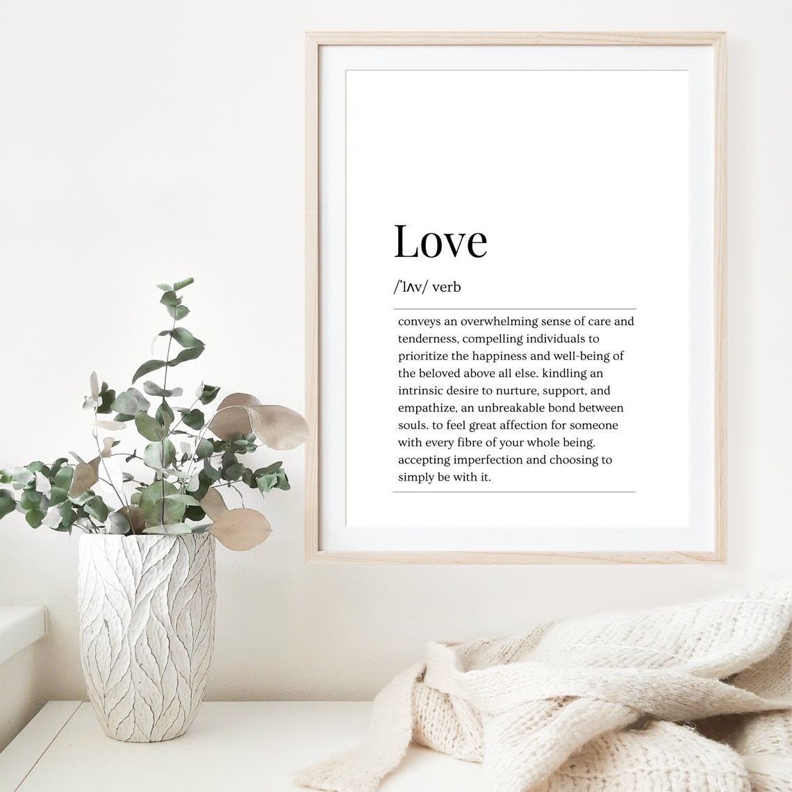 Love Dictionary Definition White Modern Minimalist Poster Gift - Image 3