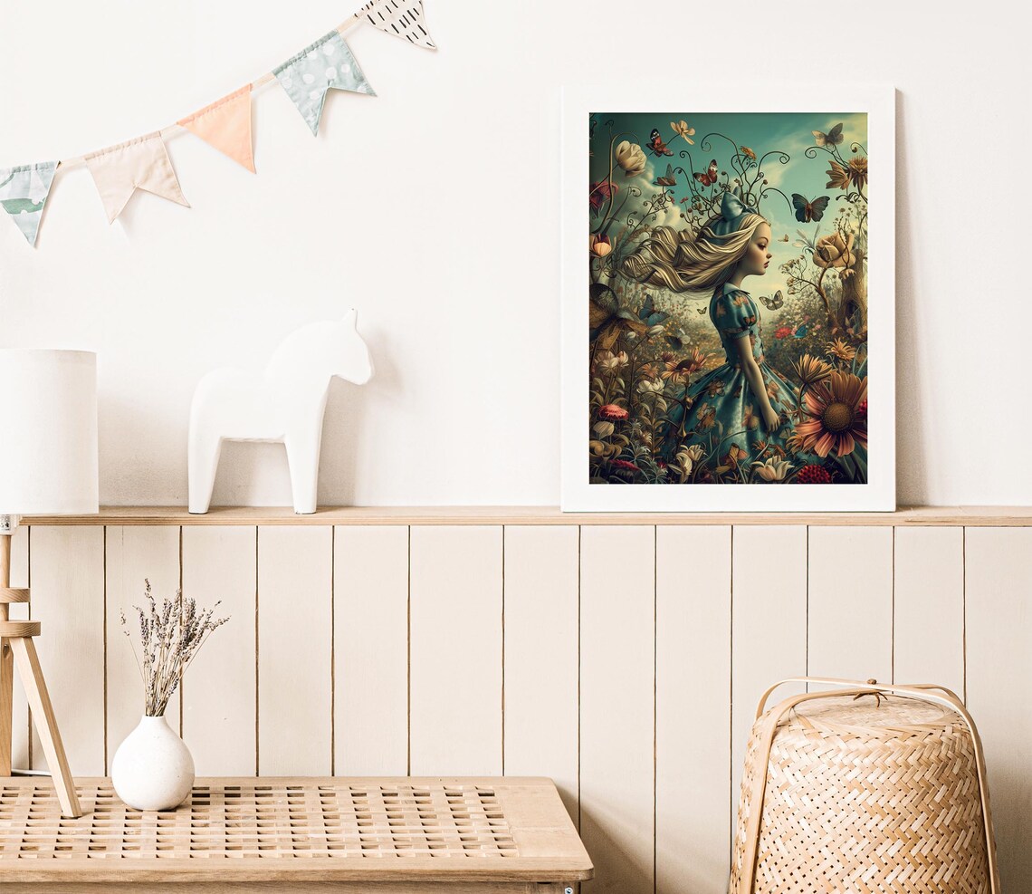 Alice In Wonderland Wildflower Art Print, Nursery Decor - Image 3