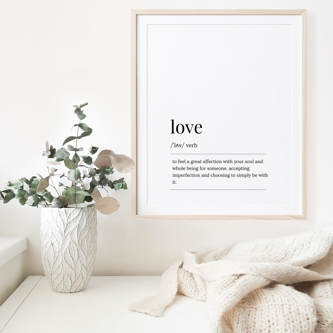 Love Dictionary Definition White Minimalist Typography Poster - Image 4