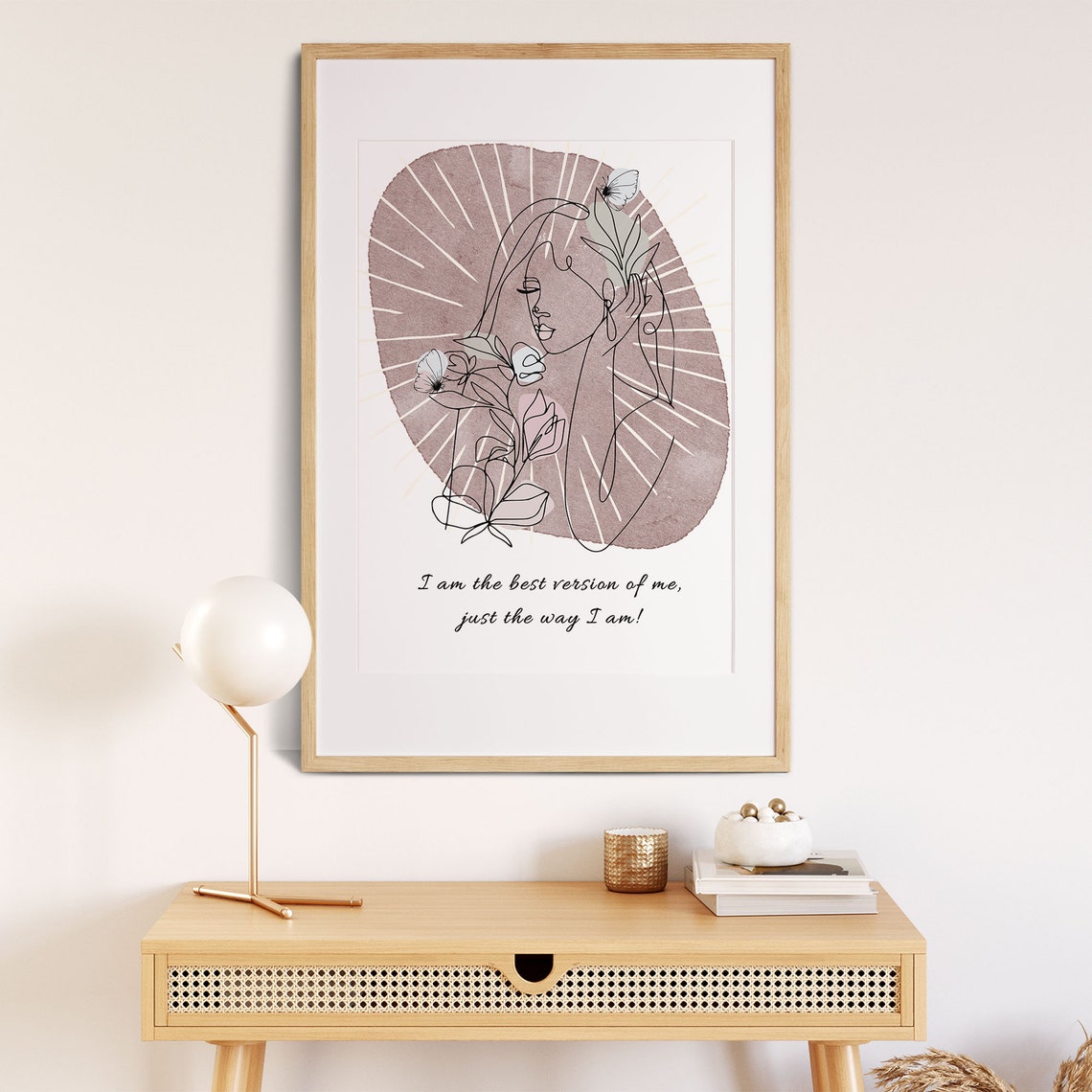 Best Version of Me Self Love Boho Floral Line Art Wall Poster - Image 6