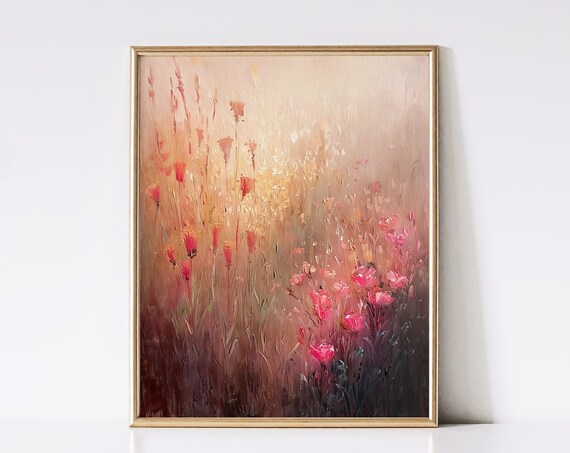 Moody Florals Art Print Vintage Print Living Room Wall Art Cottagecore Farmhouse Decor Spring Summer Art