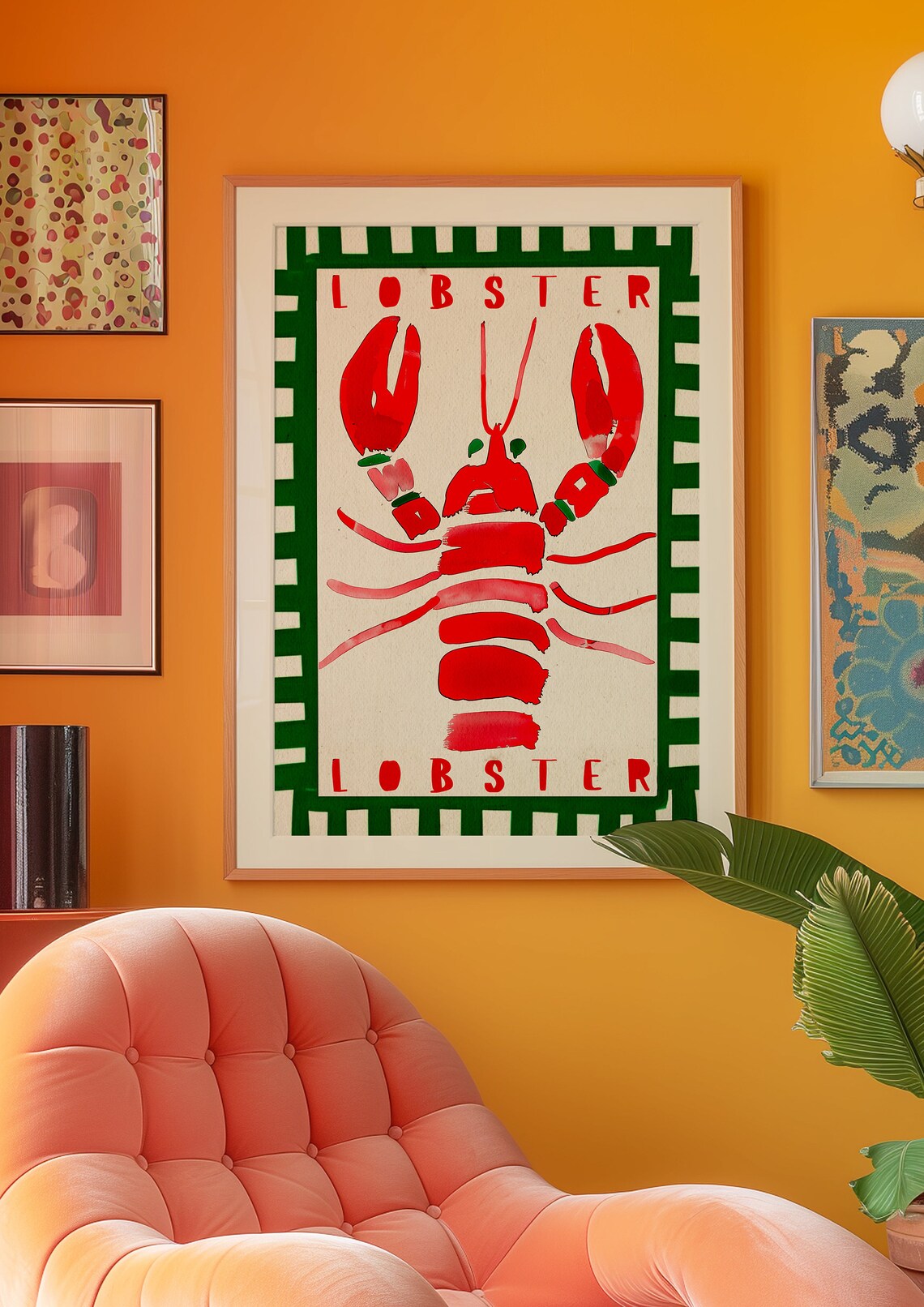 Lobster Poster, Eclectic Maximalist Kitchen Art - Image 3