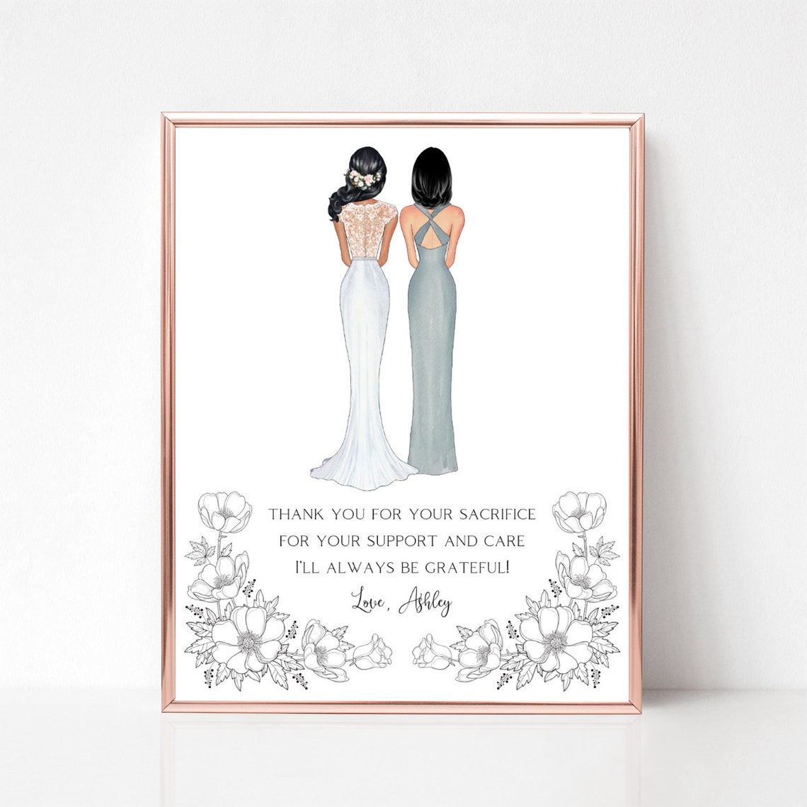 Thank You Mother of the Bride Bridal Grateful Keepsake Gift Poster