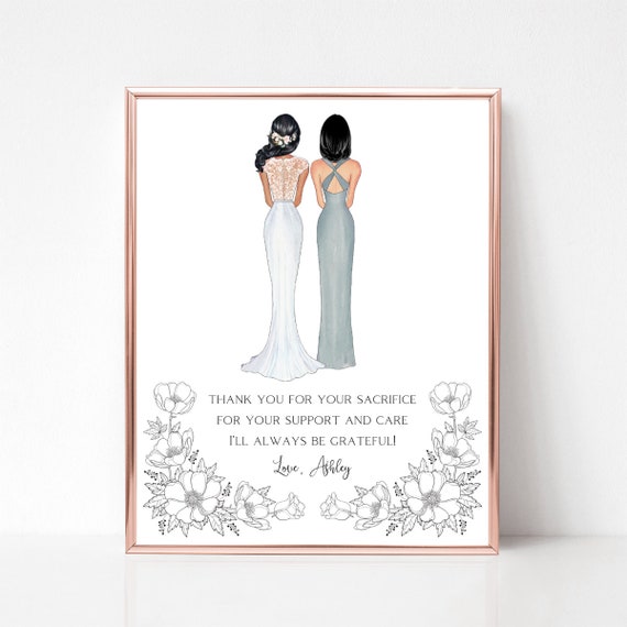 Thank You Mother of the Bride Bridal Grateful Keepsake Gift Poster