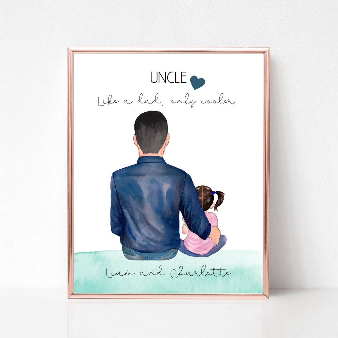 Uncle And Niece Like A Dad Only Cooler Quote Portrait Poster - Image 3