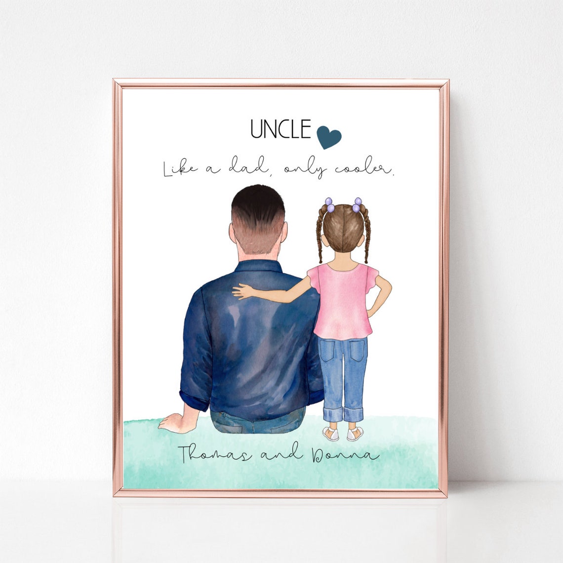 Uncle And Niece Like A Dad Only Cooler Quote Portrait Poster - Image 2