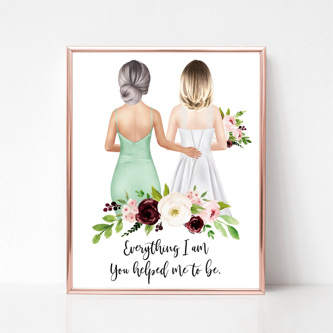 Everything I Am You Helped Me to Be Mother Daughter Gift Poster - Image 2