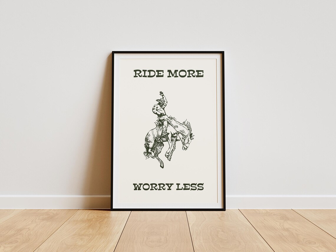 Cowboy Spirit Vintage Western Horseback Riding Art Print - Image 2