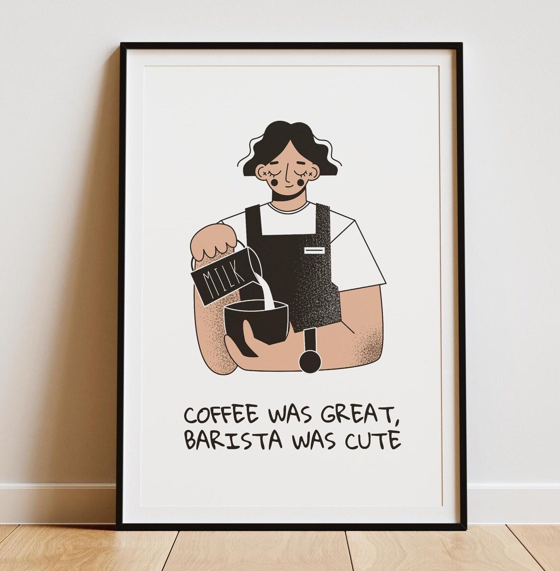 Five Star Coffee Review, Cute Barista Kitchen Poster