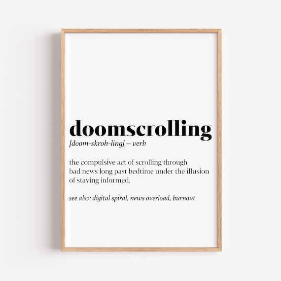 Doomscrolling Definition Funny Dictionary Social Media Quote Poster
