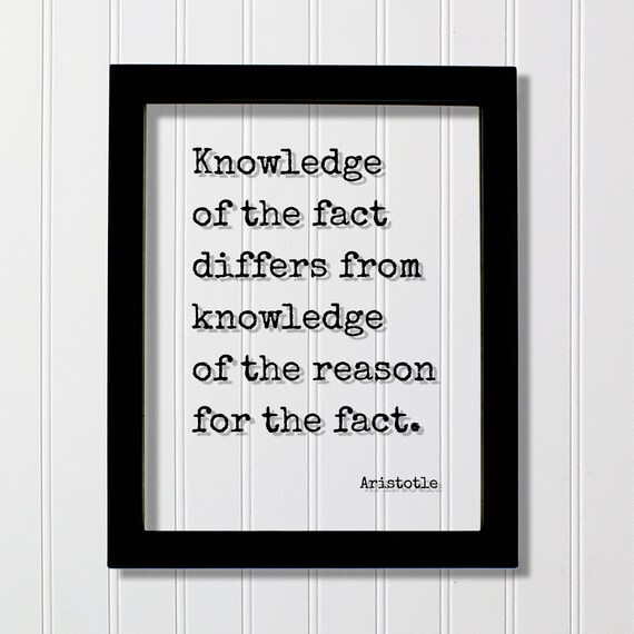Aristotle Knowledge Fact Quote Poster Philosophy Teacher Wisdom Text