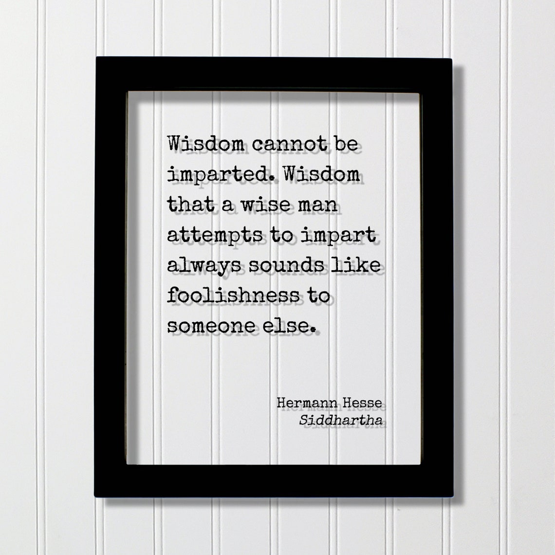 Hermann Hesse Siddhartha Wisdom Quote Literary Typography Poster