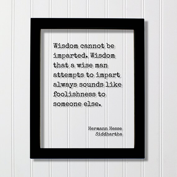 Hermann Hesse Siddhartha Wisdom Quote Literary Typography Poster