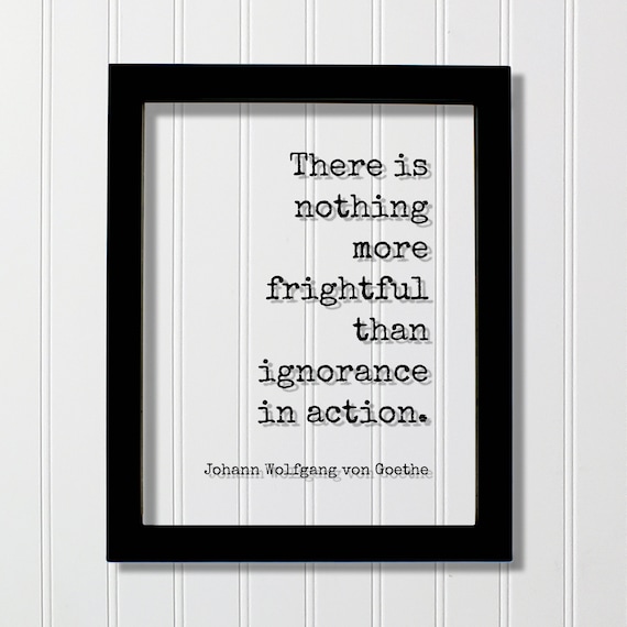 Johann Wolfgang von Goethe Quote Poster Ignorance Action Typography