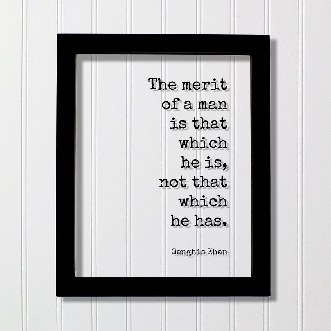 Genghis Khan Merit of a Man Character Quote Typography Poster