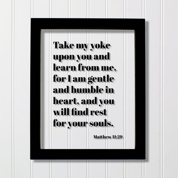 Matthew 11:29 Scripture Verse Wall Art Print