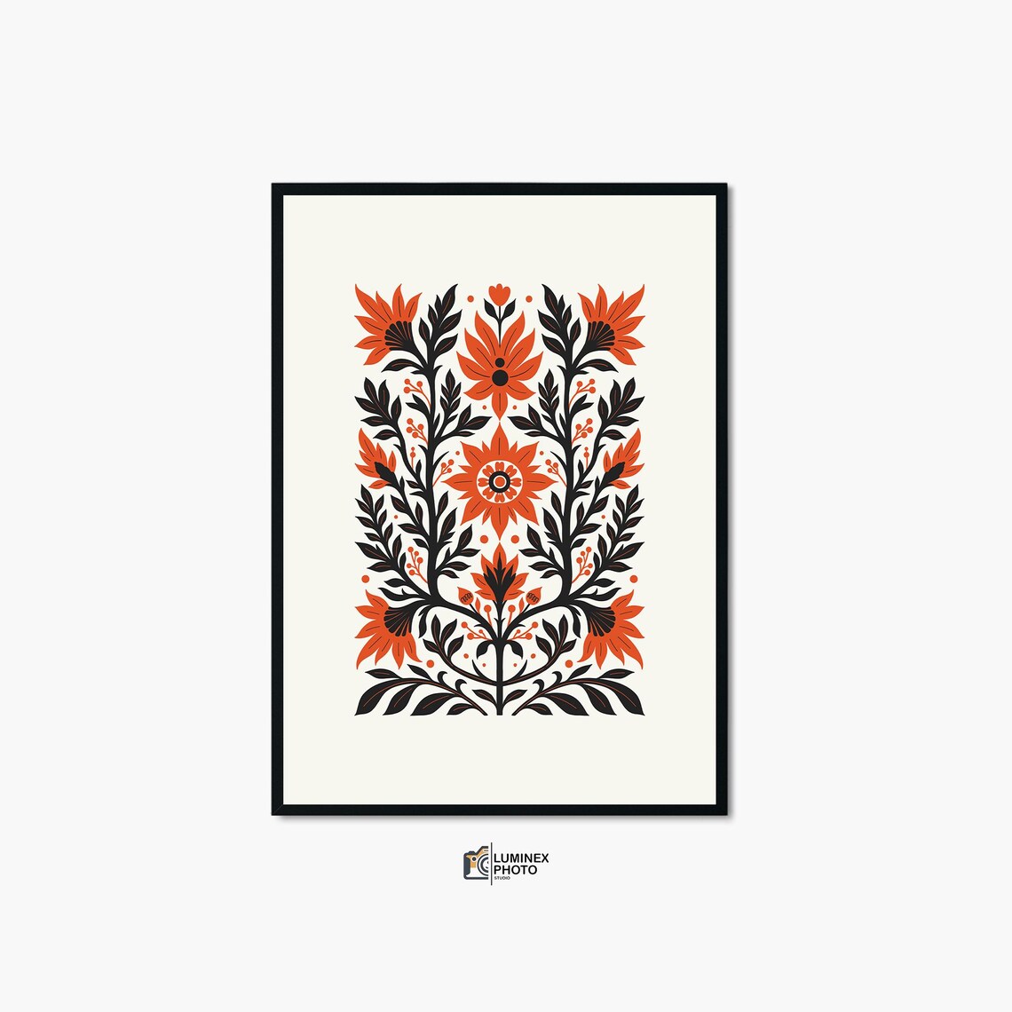 Nordic Abstract Flowers Poster Print, Scandinavian