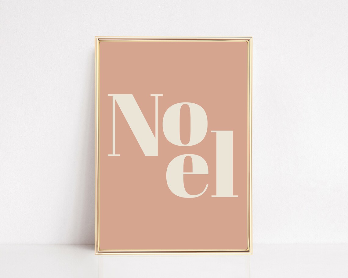 Boho Christmas Decor Neutral Noel Art Print