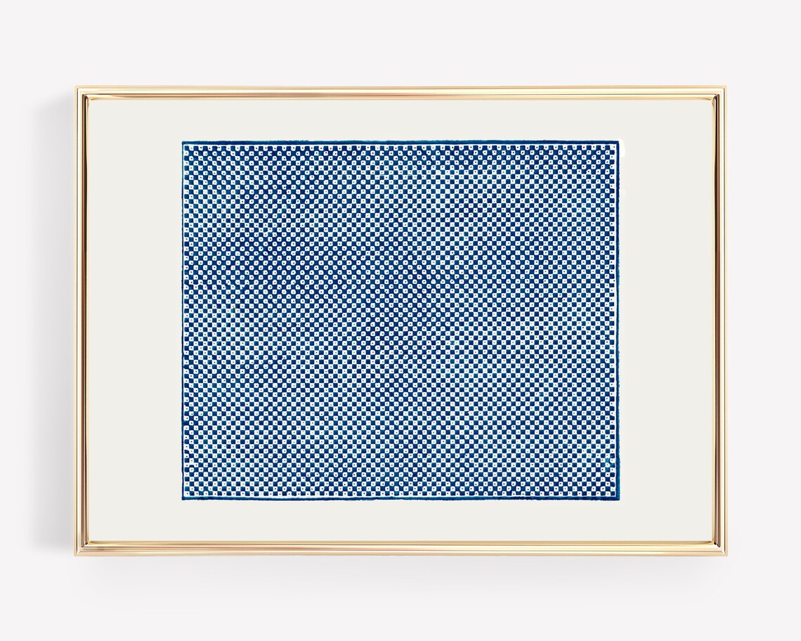 Abstract Blue Vintage Eclectic Art Print - Image 2