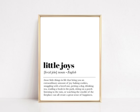 Little Joys Definition Inspirational Wall Art Print